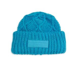 Cable Knit Logo Patch Beanie